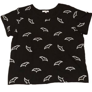 Messy Bun Glow in Dark All Over Bat Crop Top M ZF